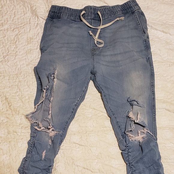 Hm Distressed Mens Stacked Jeans 